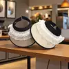 2025 Nuevo Sombrero de Sol de Verano para Mujer Protección Solar Encaje Lazo Hueco Superior Vinilo Ala Grande Sombrero de Sol de Verano para Mujer
