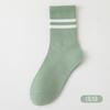 Calcetines Deportivos de Algodón 95% para Mujer, Primavera y Otoño, Fitness, Algodón de Longitud Media, Antiolor, Rayas Dobles para Mujer, Calcetines Largos para Correr
