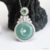 Colgante de Jade Grado A Natural Guan Yu Azul Horizontal Hebilla de Seguridad Collar Gema Venta al por Mayor en Vivo Dropshipping S4120604