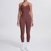 Nuevo Traje Deportivo de Yoga sin Costuras de Cintura Alta que Levanta los Glúteos Ajustado de Cuello Halter Transpirable de Secado Rápido para Correr y Fitness