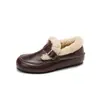 Versión de Altura Interior de 3 cm Más Zapatos de Felpa y Piel Sintética 2025 Nuevo Cuero de Vaca Lavado Ropa Exterior Casual Piel Genuina Zapatos de Nieve Boken