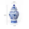 Porcelana azul y blanca de Jingdezhen, tarro general de cerámica estilo chino para recibidor y sala de estar, decoración del hogar y artesanía