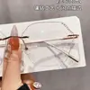 Óculos Sem Aro com Corte Diamantado para Mulheres Podem Ser Equipados com Armação Grande de Titânio Puro Ultraleve para Rostos Grandes, Armações de Olho de Alta Qualidade, Anti-Luz Azul