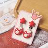 Nuevos aretes de clip para oreja de estudiante con forma de estrella de árbol de Navidad y ciervo viejo, brillantes, lindos, sin perforación