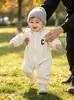 Mono de polar estilo coreano para bebés niños y niñas, moderno y deportivo, perfecto para salidas y gatear