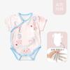 Ropa de bebé de manga corta, de verano, fina, de algodón puro, para proteger el vientre, de clase A, estilo extranjero, de malla, para recién nacidos de 0 a 1 año