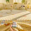 Lençol de Cama de Veludo Leiteiro com Pelo de Coelho de Inverno Peça Única Cobertor Espesso de Lã Coral Roupa de Cama Capa de Cama de Veludo Plus Conjunto de Três Peças