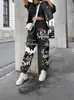 Pantalones Europeos y Americanos Transfronterizos para Mujer Otoño e Invierno Nuevos Pantalones Deportivos Holgados de Fitness con Estampado Navideño Europeo y Americano