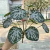 Fábrica de plantas verdes de simulação Folha Dachinan Folha de Ficus casco de tartaruga Folha de Magnólia Folha Persa Paisagem de floresta tropical Jardim Planta verde atacado