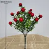 Romã Vermelha Flor de Pimenta Fruta Ramo Único Adereço Arranjo de Flores Artificiais Decoração de Fazenda Rústica Fruta Falsa Artificial