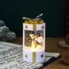 Bolsa de Regalo Redonda de Navidad Inyección de Agua Interior Personaje Luces de Viento Pequeñas Caja de Regalo Luminosa Arreglo de Escena Navideña Caja de Música Navideña