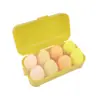 Set de Esponjas de Maquillaje con Forma de Huevo de Cuatro Compartimentos, 4 Piezas, Esponja que No Absorbe Polvo, Esponja de Forma de Gota de Agua de Doble Uso Húmeda y Seca, Herramienta de Maquillaje