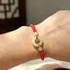 Pulsera de Cuerda Roja con Hebilla de Seguridad Tejida a Mano Pulsera para el Festival del Bote Dragón Estilo Étnico Año Animal Pulsera con Hebilla de Seguridad