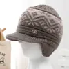 Gorro de Invierno para Mujeres de Mediana Edad y Mayores Abuela Mamá Persona Mayor Gorro Cálido Más Terciopelo Protección contra el Frío Lana Gorro de Punto para Señora Mayor