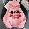 Moletom com Capuz Estampado Stranger Things Blusa com Forro de Lã Moletom com Capuz Comércio Transfronteiriço