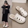 Zapatillas de Media Pantufla Versátiles de Suela Gruesa Estilo Retro para Mujer 2025 Nuevas Cómodas de Suela Blanda Antideslizantes Birkenstock Venta al por Mayor