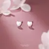 Pendientes de Plata de Ley S999 en Forma de Corazón, Plata Pura, Pendientes de Moda y Versátiles, Diseño Único de Nicho, Joyería de Alta Gama