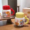 Taza de Agua Cerámica Tom y Jerry Taza de Chica Linda Taza para Oficinista Oficina Taza de Café de Aspecto Elegante