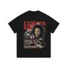 Camiseta de manga curta estampada retrô de cantora europeia e americana, estilo high street, solta, lavável, antiga, pesada, da moda, de algodão, solta