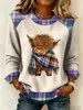 Sudadera con Estampado Animal Estilo Europeo y Americano 2026 para Mujer, Suéter Pulóver Holgado de Manga Larga con Cuello Redondo, Moda de Comercio Exterior Transfronterizo