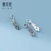 Plata de ley 925, colgante de pluma de plata tailandesa estilo antiguo, pulsera DIY, amuleto vintage, material y accesorios para tejer cordón hecho a mano, S1233