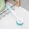 Nova Ferramenta Multifuncional de Limpeza de Panelas Domésticas com Espátula, Escova de Limpeza para Panelas de Cozinha, Escova para Lavar Louça, Escova para Panelas Antiaderentes com Cabo Longo