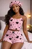 Ropa de casa para mujer de manga corta y shorts, estilo europeo y americano, camisola fina de pijama para mujer, verano, venta al por mayor