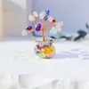 Árbol de Cristal Natural Popular de Venta Cruzada Tejido a Mano para el Hogar y el Coche Mini Grava de Cristal Árbol de la Riqueza Pequeños Adornos
