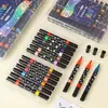 Plumón acrílico de doble punta con glitter transfronterizo, bolígrafo de acuarela para arte de punta suave de doble color, plumón fluorescente glit