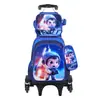 Mochila Escolar de Cuero 3D de Arrastre Juego de Tres Piezas Mochila de Arrastre Infantil de Dibujos Animados Bolsa de Almuerzo Venta Directa de Fábrica