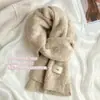 Bufanda de lana suave y mullida para mujer, bufanda de punto cálida y gruesa de invierno, calentador de cuello estilo ins para estudiante, fabricante