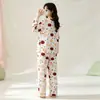Pijama Suave y Lindo Estilo Japonés de Oso para Mujer, Primavera, Otoño e Invierno, Ligero y Delgado, Conjunto de Ropa de Casa para Chicas Petite, Desechable