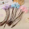 Horquilla de Dibujos Animados con Lazo para Niñas Peluca Trenza Borla Horquilla Linda Pinza de Mariposa de Princesa Accesorios para el Cabello