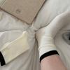 Calcetines de lana de estilo japonés, modernos para otoño e invierno, con bloques de color, adelgazantes, de media pantorrilla para mujer, calcetines holgados a rayas, suaves, cálidos y gruesos