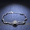 Pulsera de plata 925 moissanita copo de nieve simple joyería para mujer acanalada asimétrica transmisión en vivo directo de fábrica transmisión en vivo
