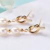 Aretes de Perla de Agua Dulce Gota de Agua Cuentas de Arroz S925 Pin de Tremella Aretes Regalo de Navidad Moda Oreja Venta al por Mayor