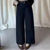 Calça pantalona simples e estilosa para mulheres, nova coleção outono/inverno 2026, cintura alta, modelagem solta, design de perna reta, elegante e fluida, calça longa casual