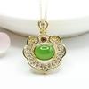 Pingente Ruyi de Jade Hetian Natural Jadeíta Jade Verde Espinafre Joias Transmissão ao Vivo Dropshipping S2050702