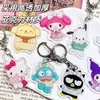 Chaveiro Sanrio Chaveiro Transparente de Acrílico Dupla Face Pingente Fofo para Bolsa Menina Kuromi Ins