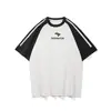 Camiseta de Manga Raglán de Marca Moderna con Cuello Redondo Verano Nuevo Retro Americano Tops para Hombre de Manga Corta Sueltos y Casuales