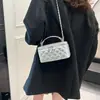 Bolsa de Ombro Transversal Feminina Nova Corrente Romboidal Transfronteiriça Simples Versátil Portátil Bolsa de Maquiagem Bolsa de Ombro Transversal de Alta Qualidade