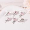 Celebridad de Internet Joyería para Uñas Degradado Camelia Pila Diamante Rectangular Aleación Mariposa Usable Joyería para Uñas Accesorios Venta al por Mayor
