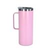 Venta caliente transfronteriza taza de café recta de acero inoxidable 304 de 20 oz con asa taza recta completa con pequeño compartimento inferior