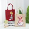 Bolsa de Mão Nova Moda 2023 Bolsa de Feltro Estampa de Desenho Animado Versátil para Férias