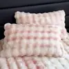 Par de Fronhas de Pelúcia de Pelo de Coelho para Inverno, Fronhas Espessadas de Veludo Leite, Enchimentos de Almofada de Fleece Coral, Peça Única