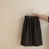 Conjunto Duas Peças Camisa Base Elegante Nova para Meninas Outono Colete Chique Conjunto Três Peças de Lã Casual Versátil Tendência