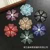 Parches de Tela de Flor de Cinco Pétalos Estilo Fresco y Dulce, Accesorios para el Cabello DIY Hechos a Mano, Flores de Pedrería Coloridas de Lujo Ligero, Accesorios para Ropa