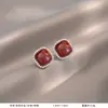Pendientes Retro Estilo Rojo Ankora para Mujer, Diseño Único, Pendientes Elegantes de Esmalte Goteante, Pendientes Elegantes de Nicho Suave de Principios de Otoño