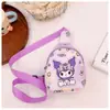 Nova Bolsa Baú Kuromi Melody 2025 para Crianças Meninas, Bolsa Transversal Fofa de Desenho Animado para Moedas, Casual e Versátil