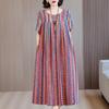 Vestido de verano de algodón y seda para mujeres de mediana edad y mayores, ropa holgada de talla grande para el hogar, camisón para madres jóvenes, ropa exterior